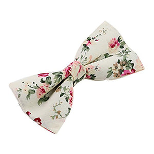 A:16 Mantieqingway Men's Bow Ties Cotton Wedding Floral Print Bowtie for Adult Cravat