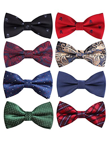 A15: Pre-tied Tuxedo Adjustable Neck Bowtie for Wedding Party packs of 8 (Set 5)
