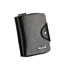 E: Leather ID Card Holder Billfold Zip Clutch Wallet