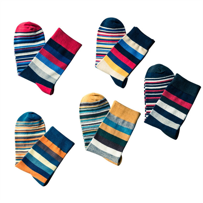 C02:  Men's Soft Colorful Anti-Skid Comfortable Long Socks - 5 Pairs