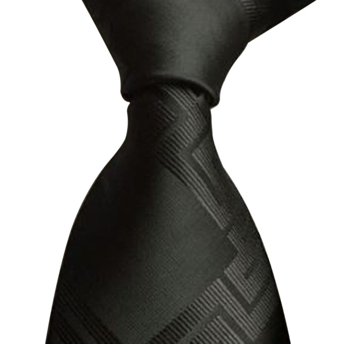 B3: Men's Classic Black Woven Jacquard Necktie